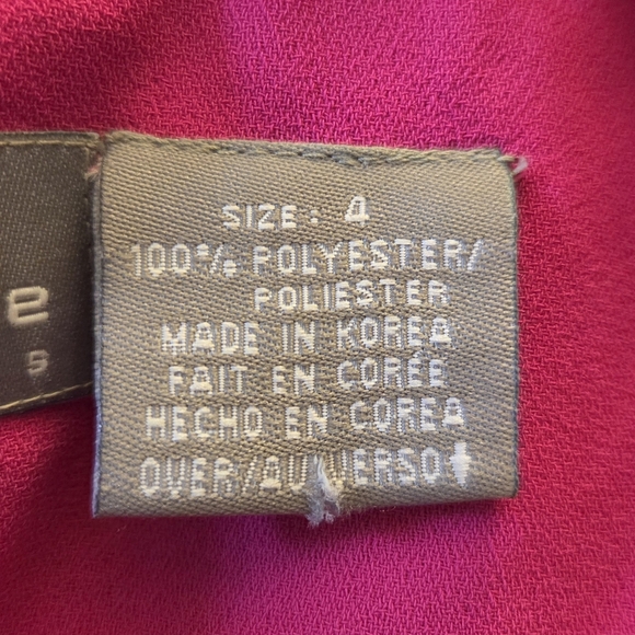 Liz Claiborne Fuchsia Double-Breasted Pleated Skirt Midi Dress Size 4 - Picture 7 of 8